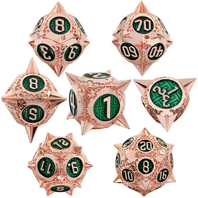 7pcs Polyhedral Metal Solid Dice Set for Dungeons & Dragons DND RPG Roleplaying 