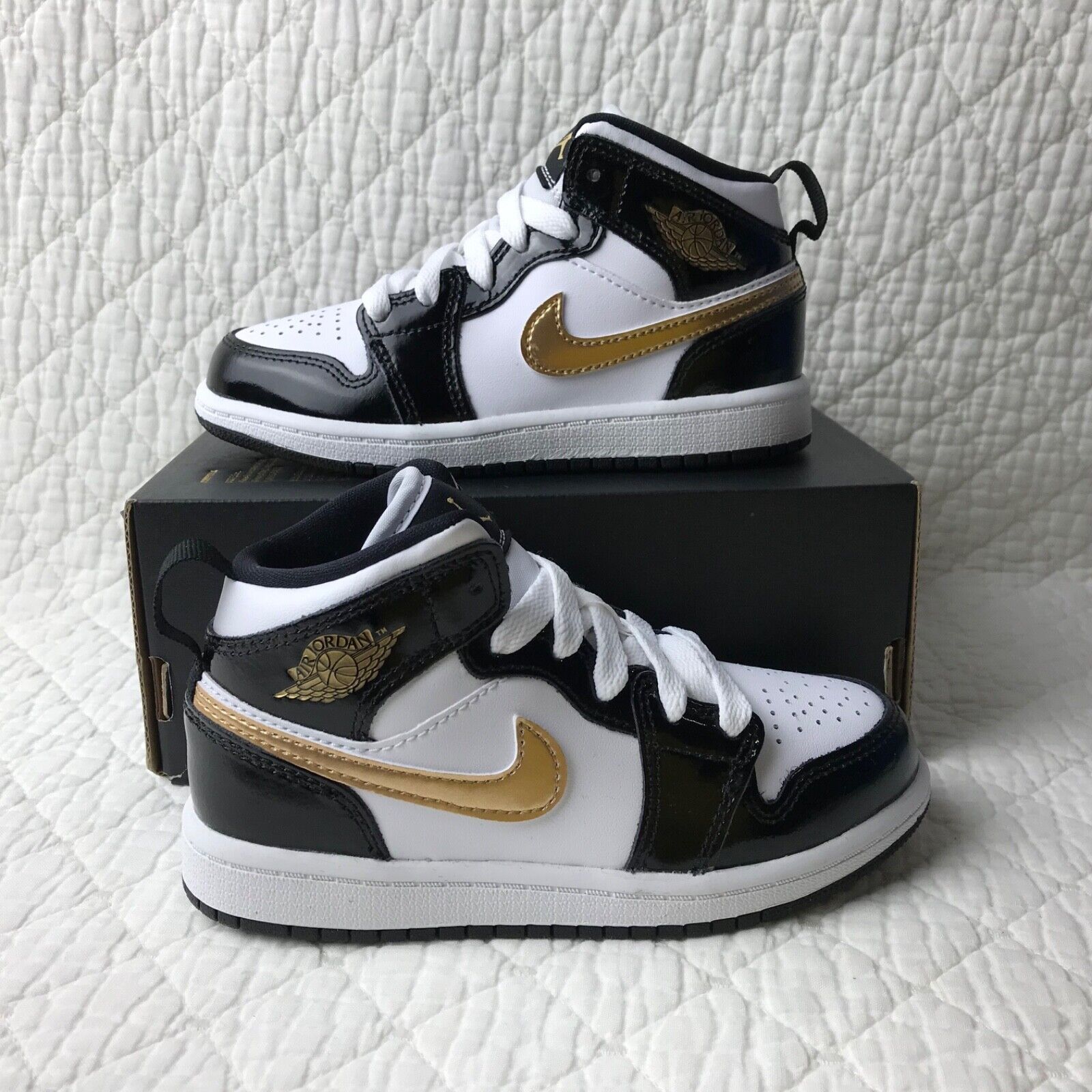 Nike Air Jordan 1 Mid SE (PS) Shoes Kids SZ 11C Black Nike Air Jordan 1 Mid SE (PS) Shoes Kids SZ 11C Black