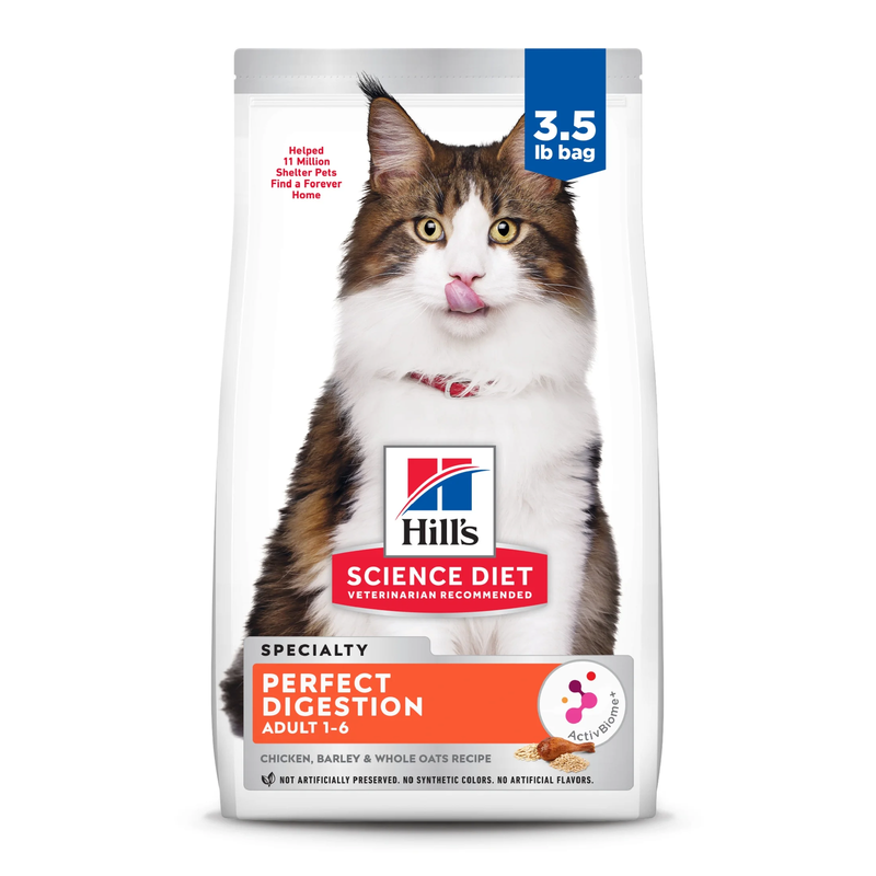 Perfect Digestion Whole Grain Chicken, Rice, & Oats Dry Cat Food, 3.5Lb Bag