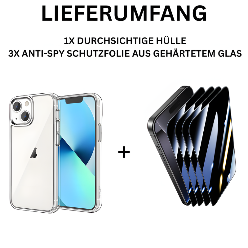 3X Blickschutz  Hülle Displayschutz Panzerfolie Glas Hülle für 16 15 14 13 12 11