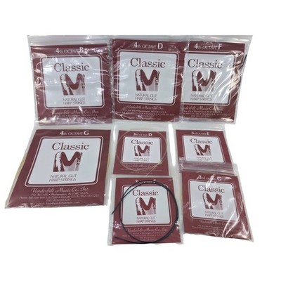 Vanderbilt Music Classic Natural Gut Harp Strings 8pc Lot 3rd 4th Octave Spares