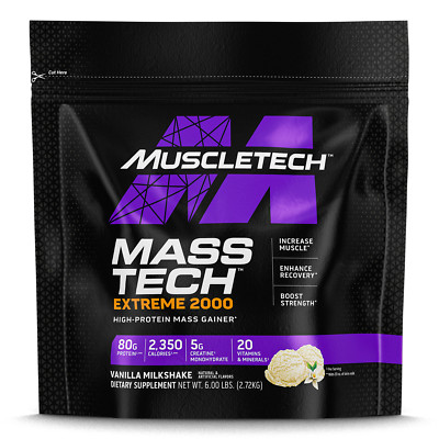 Mass-Tech  Extreme 2000, Vanilla Milkshake, 6 lbs (2.72 kg)
