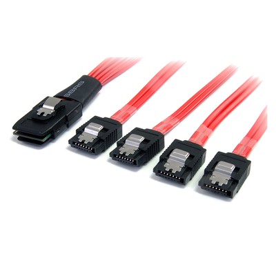 StarTech.com 50cm Serial Attached SCSI SAS Cable - SFF-8087 Plug to 4x Latching 