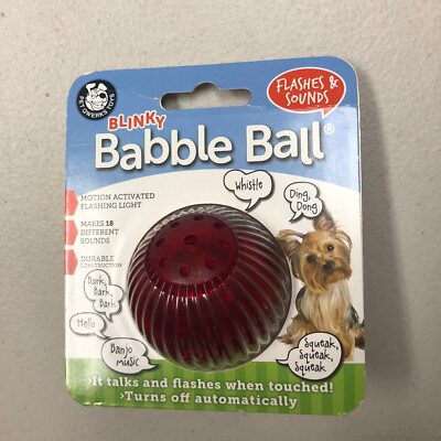 Pet Qwerks Blinky Babble Ball Interactive Dog Toy, Flashes & Talks When Touched