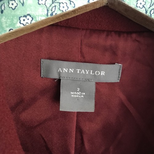 ANN TAYLOR Women's Size 2 Red Blazer Lined Career Professional