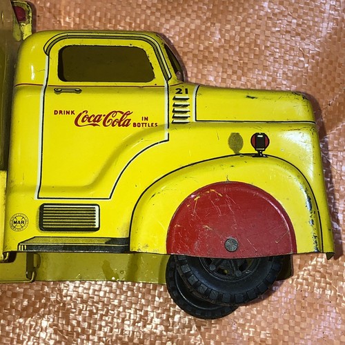 VINTAGE 1950'S MARX CHEVY FORD DODGE COCA COLA DELIVERY TRUCK TOY ORIGINAL TIN