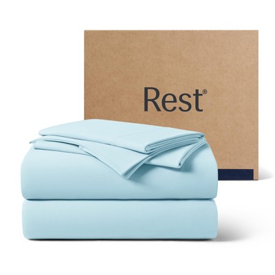   Evercool + Starter Sheet Set, Full, Light Blue, Breathable Bed Sheet for Ho...