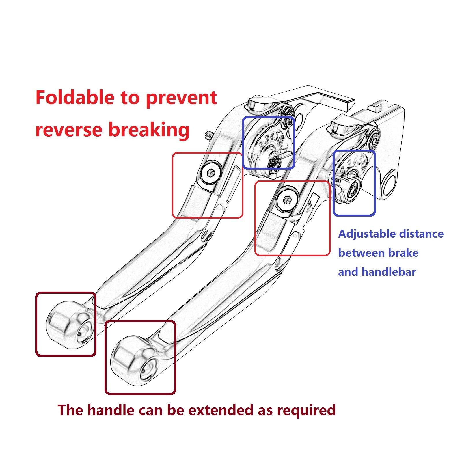 For 2009-2018 Honda Fury VT1300CX Folding Extendable Hand Brake Clutch Lever A7