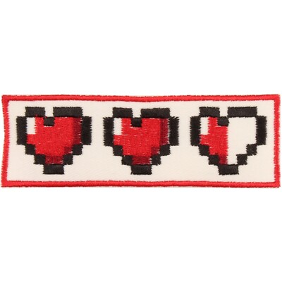 8-Bit Heart Patch - Made in USA - Video Game Health Patch - HP Bar Patch