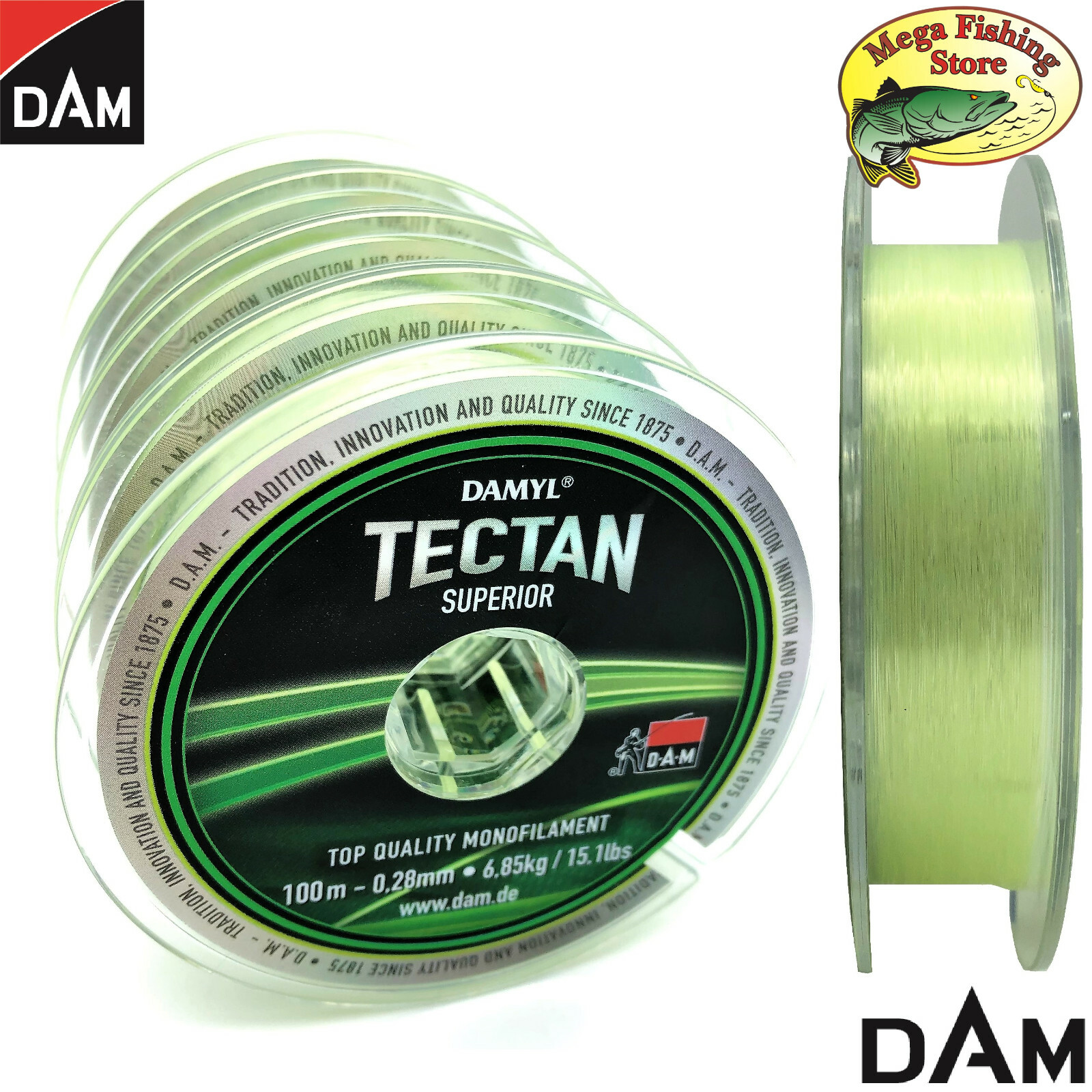 DAM Damyl Tectan Superior Monofil Schnur bis 500m - Angelschnur Monofilschnur 