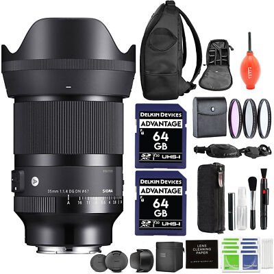 Sigma 35mm f/1.4 DG DN Art Lens for Sony E Bundle w/ Starter Kit