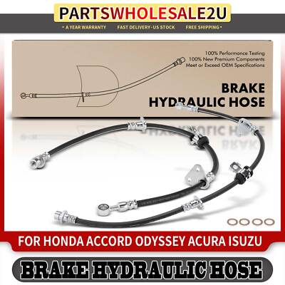 2pcs Front Left & Right Brake Hydraulic Hose for Honda Accord Odyssey Acura CL