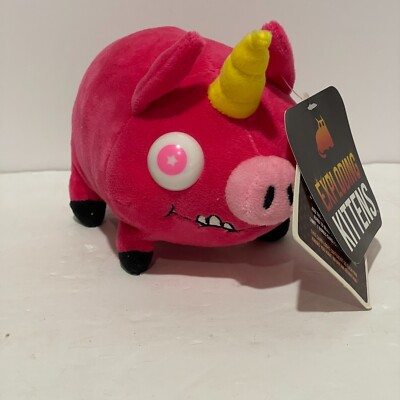 Exploding Kittens Pig-a-Corn Plush Stuffed Animal Toy Pink Pig Unicorn w/ CARD