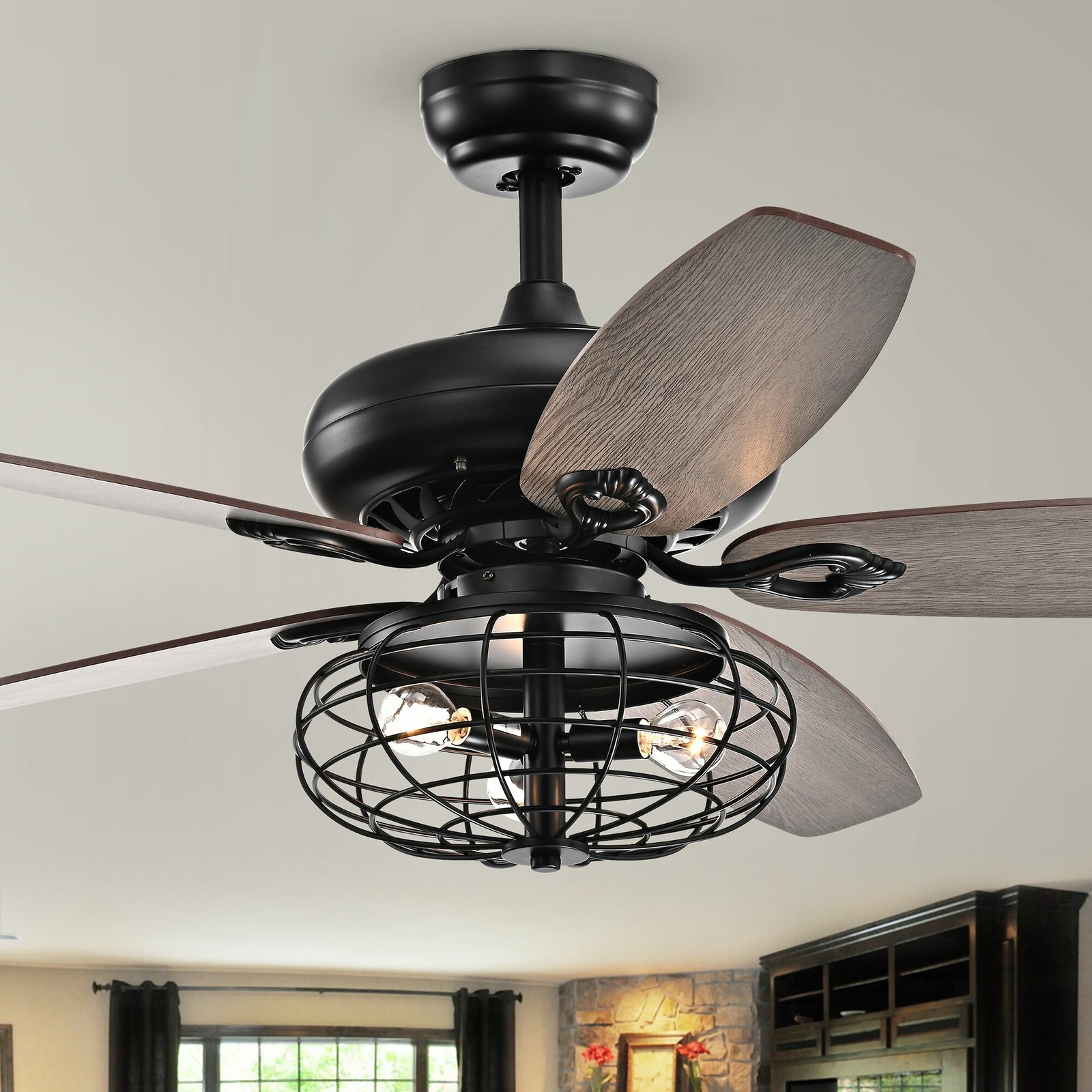 Warehouse Of Tiffany 5-Blade Lighted Ceiling Fan CFL ...