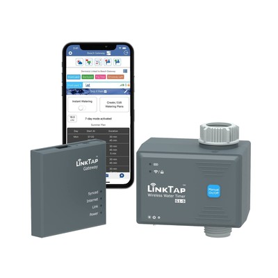 LinkTap G1S Wireless Water Timer & Gateway - Smart Sprinkler Timer with App, ...