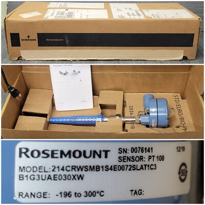 Brand New Emerson Rosemount 214C Temperature Sensor 214CRWSMB1S4E0072SLAT1C3