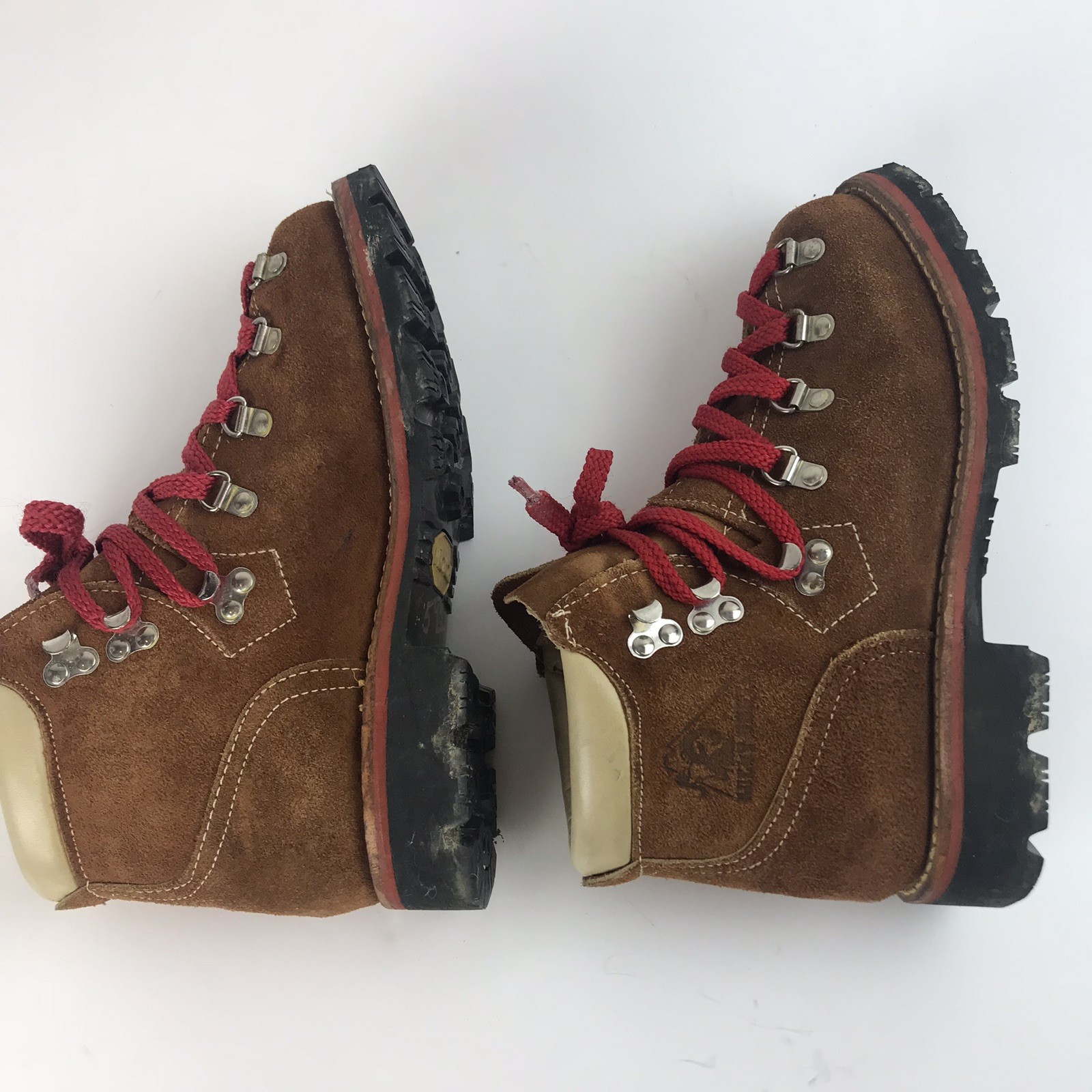 Vtg ROCKY Hiking Boots Trail Mountaineering Suede Leather Womens 8 Brown USA