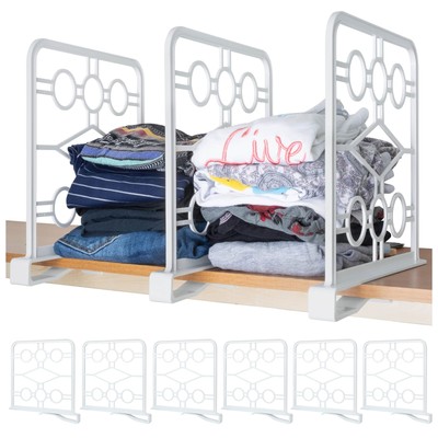 Premium Set of 6 Shelf Dividers - Closet Organizer for Clutter-Free Spaces wi...