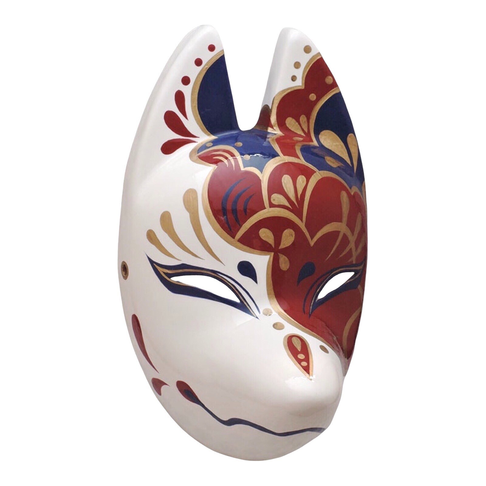 Japanese Fox Mask higo Kitsune Komendo dance Face Hand Painted Cosplay Handmade