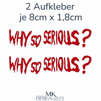 Why so Serious Joker Aufkleber Auto Motorrad RC Modellbau Drift Fun 2x 8cm Rot