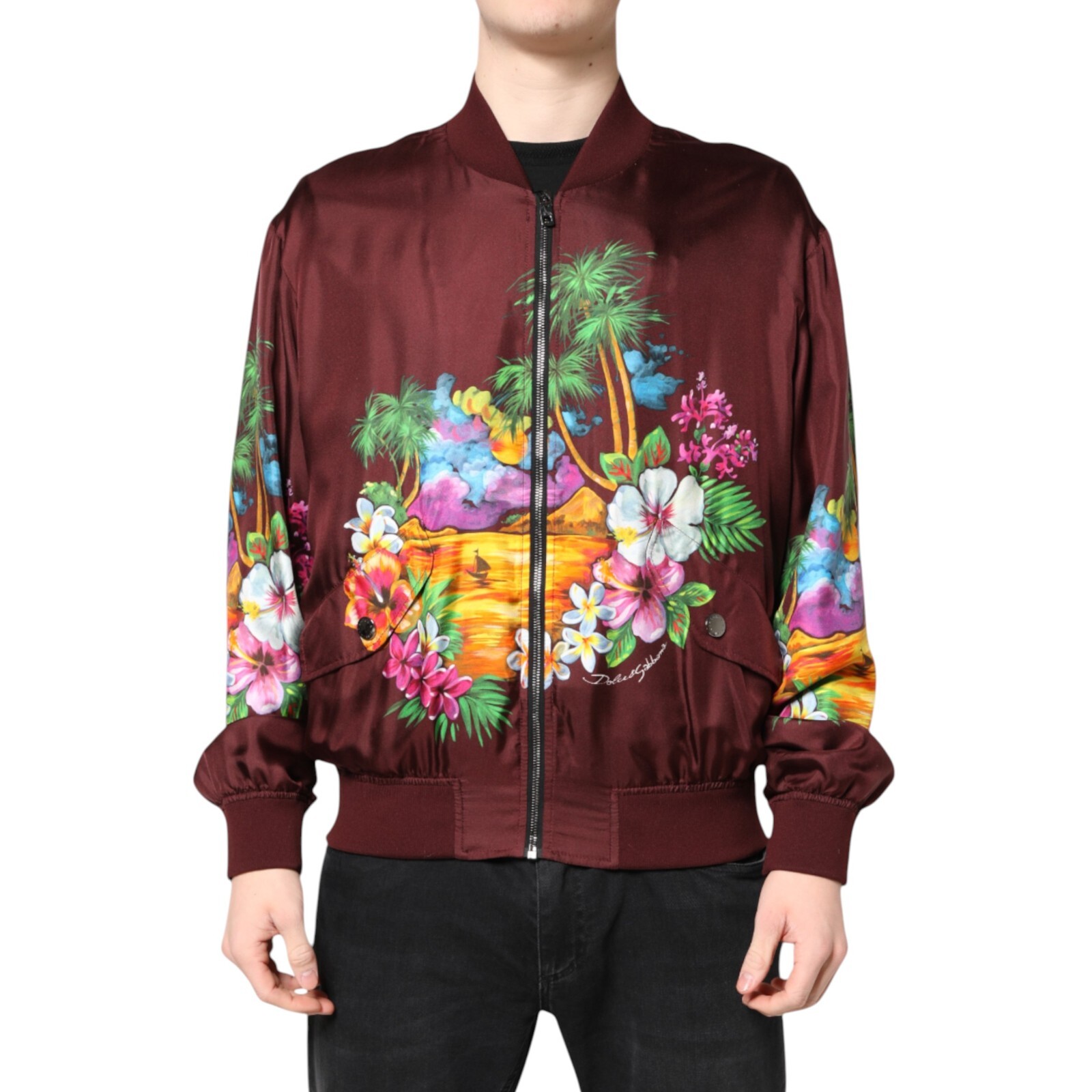 ジャケット Dolce & Gabbana JACKET (F2964TFU21E N0000) DOLCE & GABBANA Jacket Black Cotton Hooded Logo Bomber Men