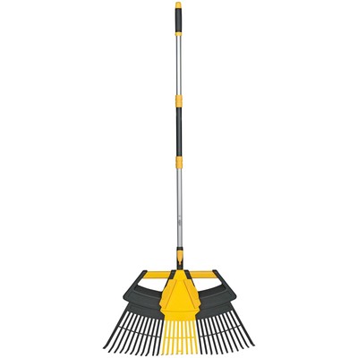 3-in-1 Leaf Rake: 30-Inch Rake, 7-Inch Shrub Rake & Leaf Scoops for Yard Work