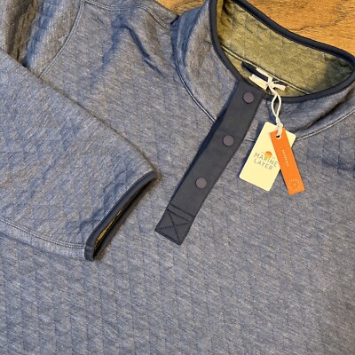 NWT Marine Layer Men s XL Blue Green Corbet Reversible Pullover Sweater $148