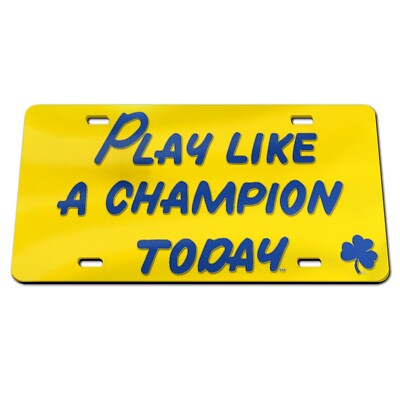 NOTRE DAME FIGHTING IRISH PLACT CUSTOM EXCLUSIVE CRYSTAL MIRROR LICENSE PLATE 
