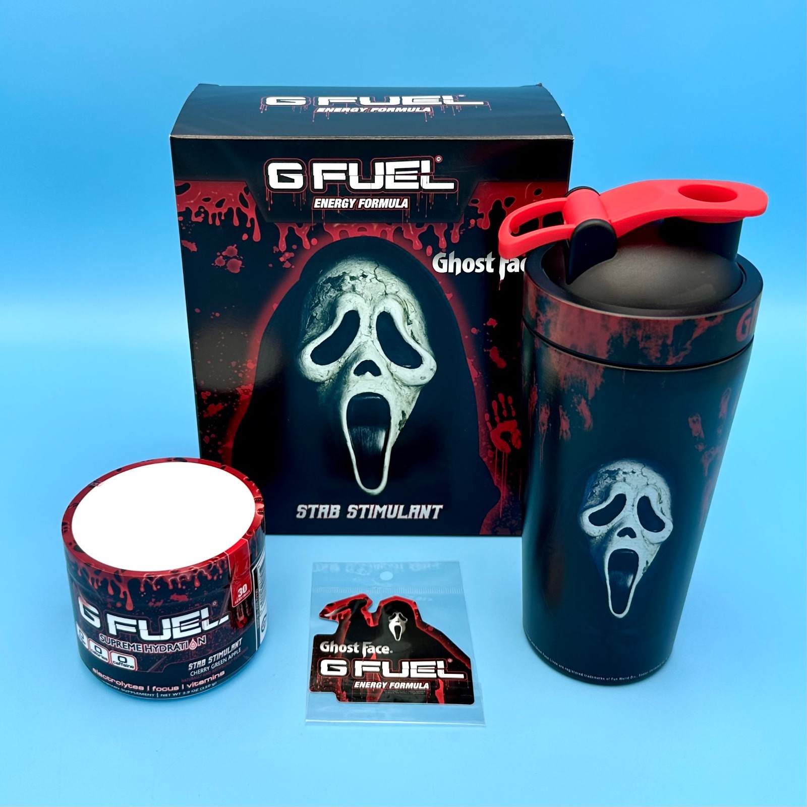 G Fuel Scream Ghost Face Stab Stimulant Hydration Collector