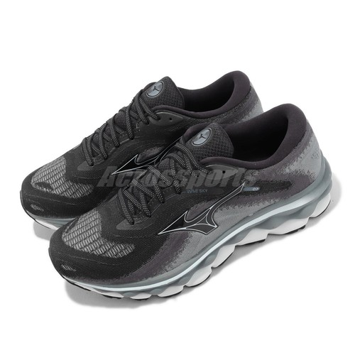 Mizuno Wave Sky 7 Super Wide черные серые мужские шоссейные кроссовки J1GC2311-02