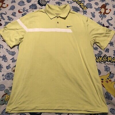 Nike Dri-Fit Tour Performance Polo Shirt Yellow/White Stripe Men's XL のeBay公認海外通販｜セカイモン