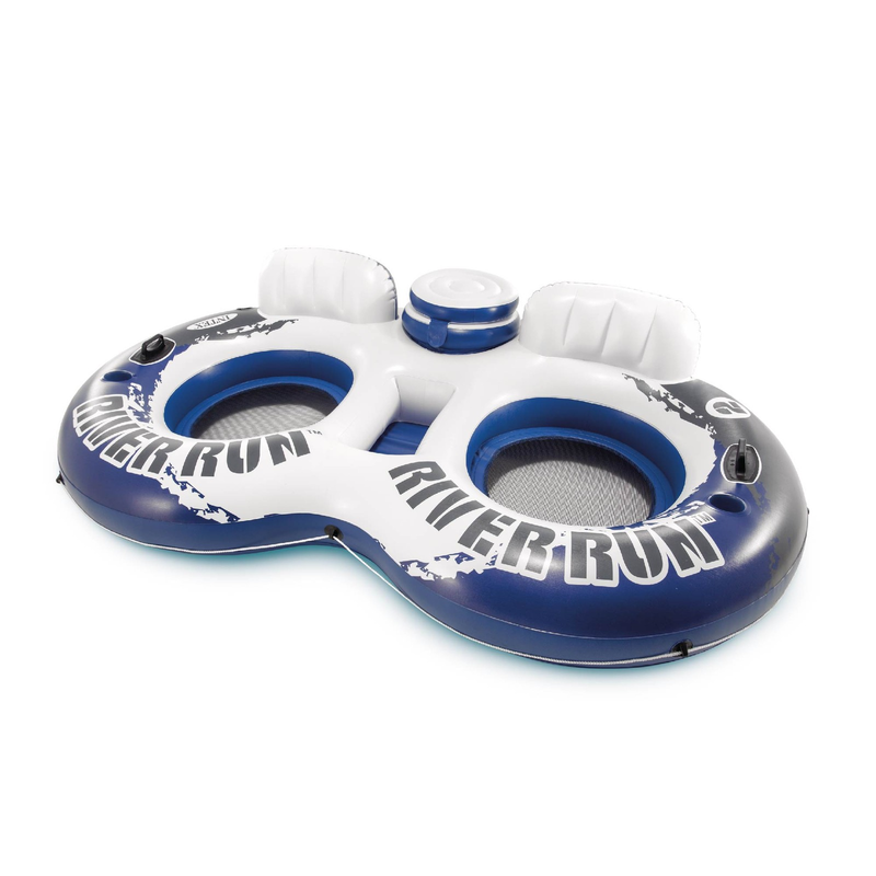 Intex River Run II Double Rider Inflatable Raft w/ Cooler & Connectors