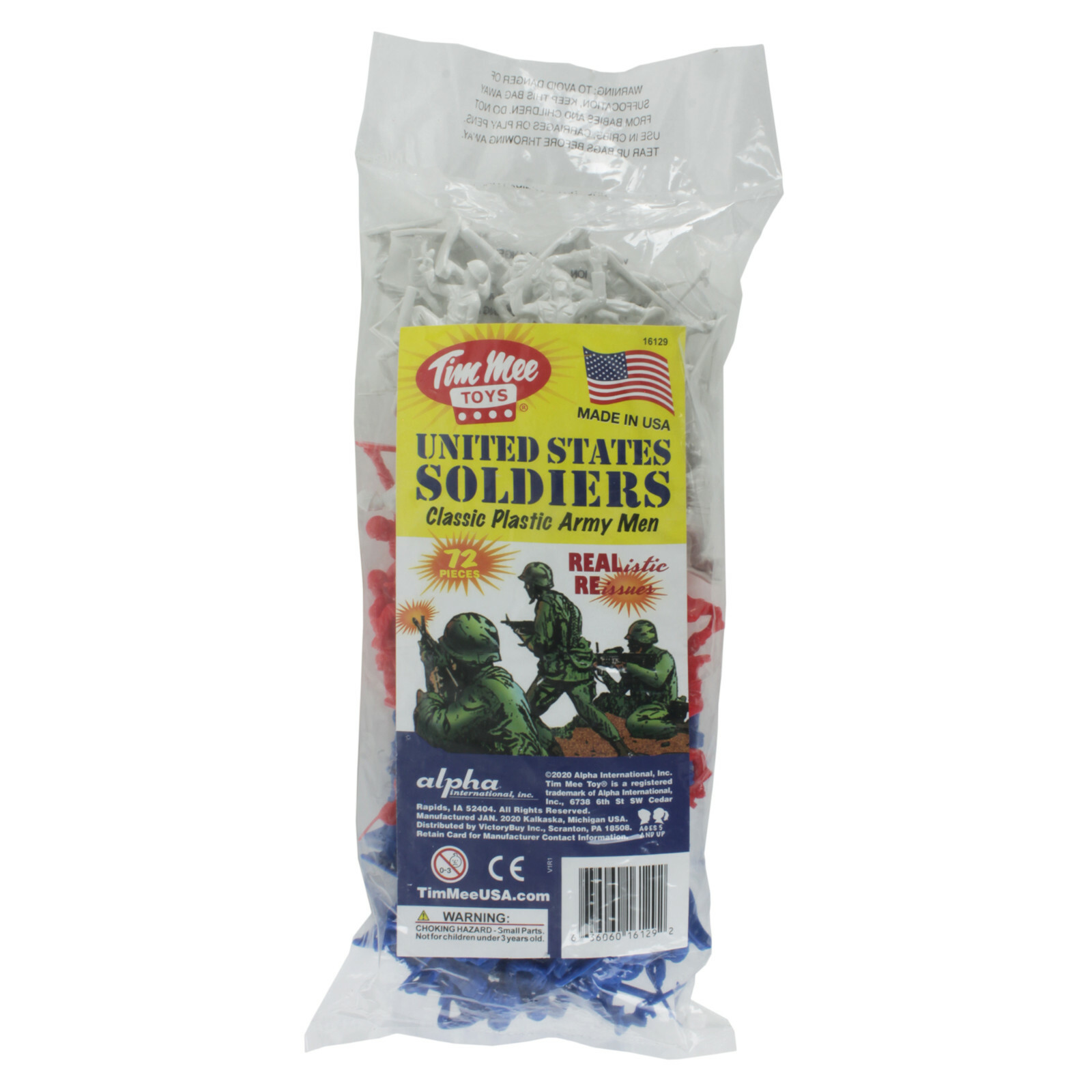 TimMee Processed Plastic Army Men Red White & Blue Tim Mee Toy Soldier Figures