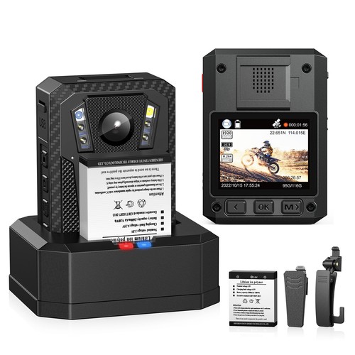 BOBLOV GPS Police Body Worn Camera 2k Body Camera with Audio Security Guard 128G