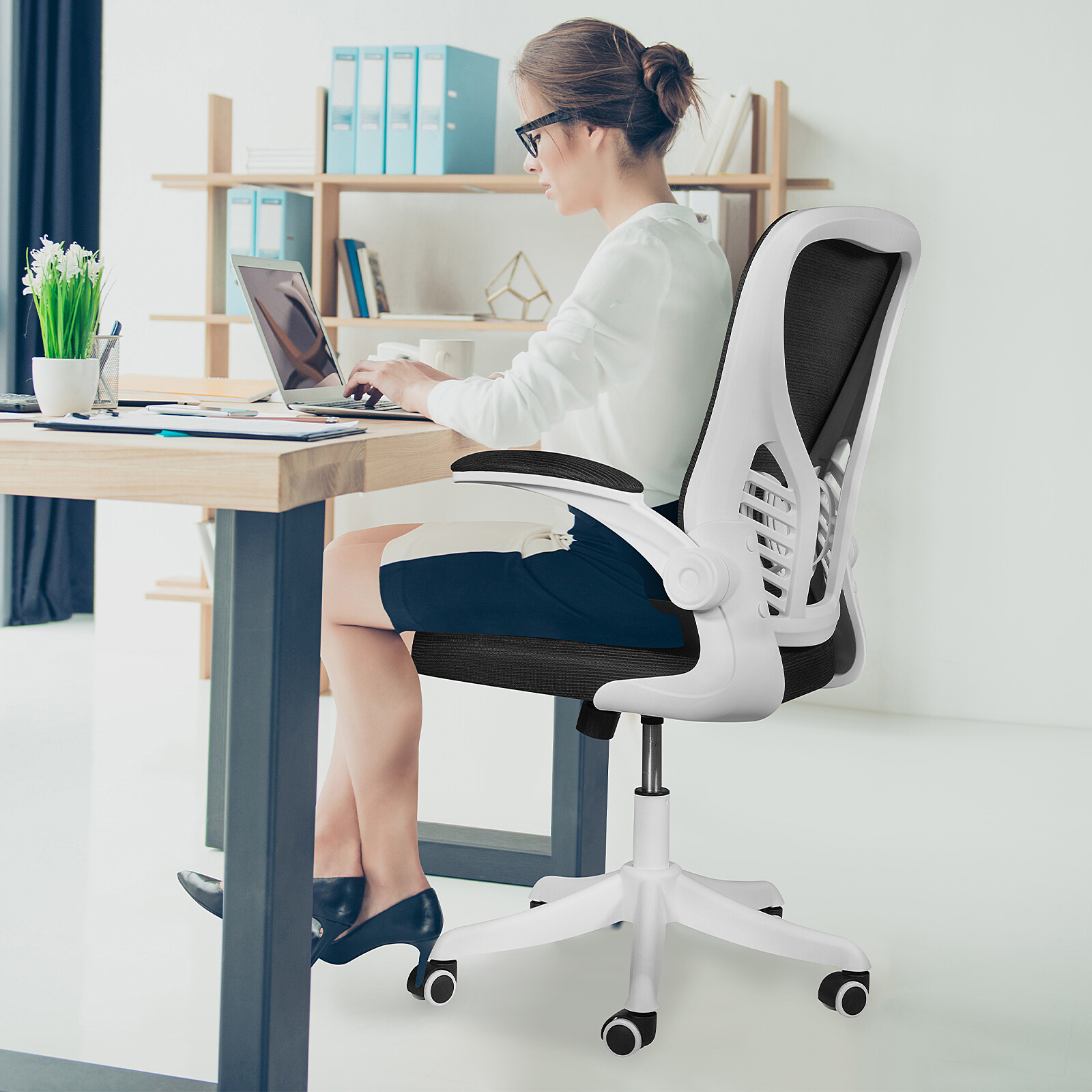 Ergonomic Mesh Office Chair Swivel Computer Home Desk Chairs for Conference