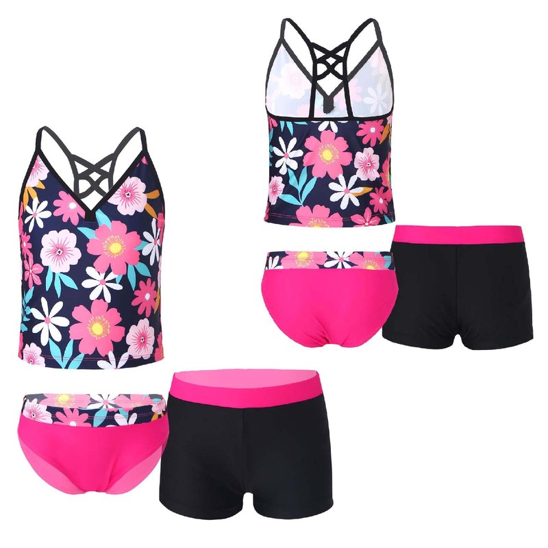 Girls Kids Halter Tankini Bikini Set Swimsuit Bathing Suit Beachwear Swimwear