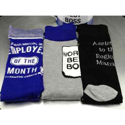 NBC The Office Michael Scott Dwight Schrute 'World’s Best Boss' Unisex Sock Set