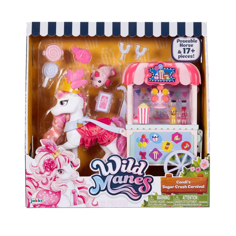 Candi's Pink Sugar Crush Carnival Cart Playset with Articulated Horse Doll