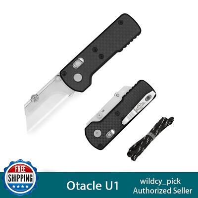 OKNIFE Otacle U1 Folding Pocket Utility Knife with Rail Lock, Quick Box Cutter