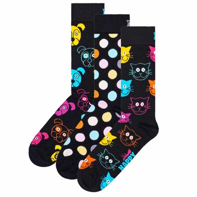 Happy Socks Unisex Socken, 3er Pack - Classic, Muster, Baumwollmischung, gemi...