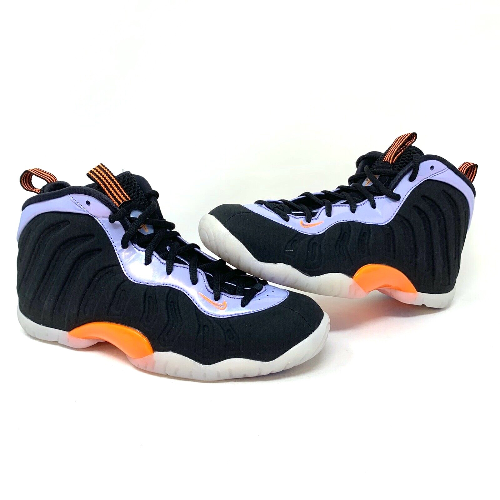 black white and orange foamposites