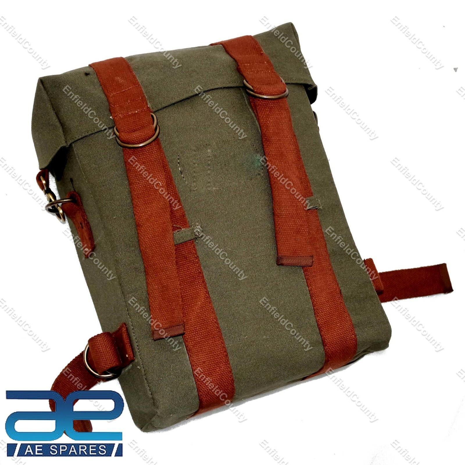 Pair Military Pannier Canvas Bag Green For Royal Enfield Classic 350 500CC  