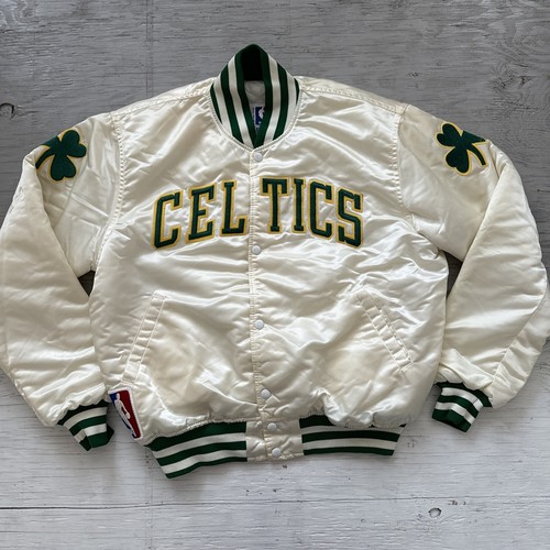 90s NBA CELTICS スタジャン STARTER スターター VTG 90s NBA BOSTON CELTICS STARTER SATIN BOMBER JACKET MADE