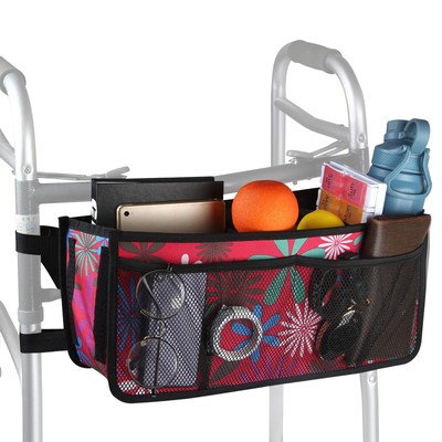 Walker Basket Foldable Walker Storage Bag with Split Boards and Six Non-Slip ...