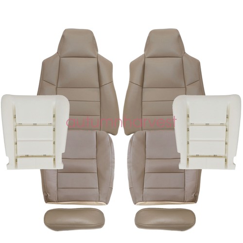 For 2002-2005 Ford Excursion Limited Front Leather Seat Cover Tan / Foam Cushion
