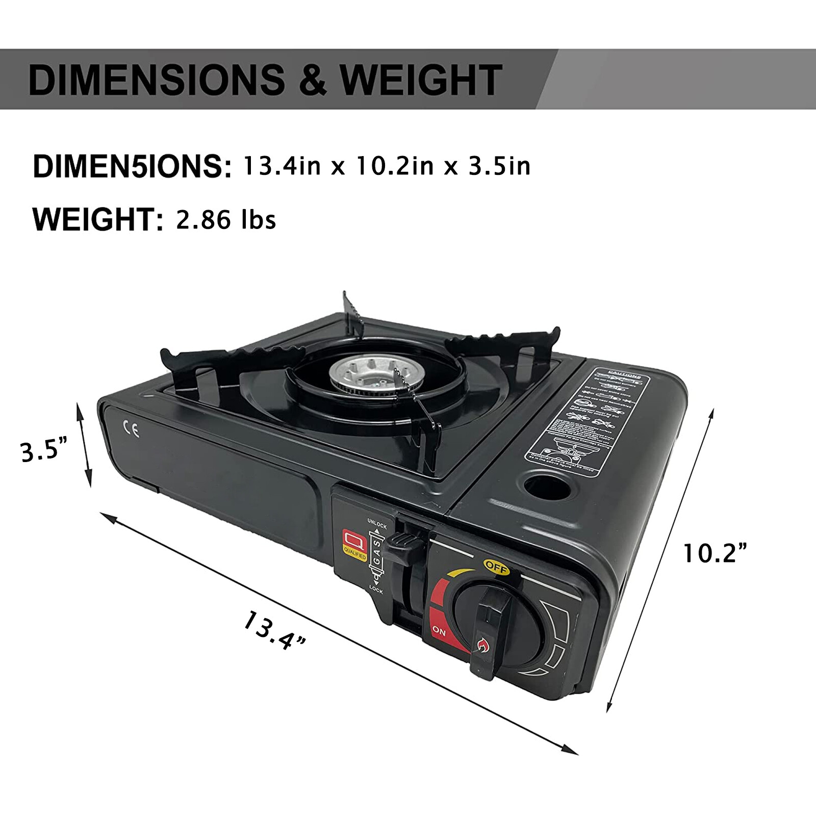 2700W Camping Gas Stove Buner Butane BBQ Cooking Grill With Windproof Fire