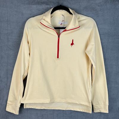 Marine Layer Weekend Sport Top Mens Extra Small Yellow Long Sleeve 1/4 Zip NEW