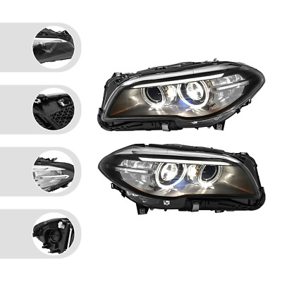 Pair Headlight For 2014 2015 2016 2017 BMW 5 series F10 550i 535i 528i Xenon HID