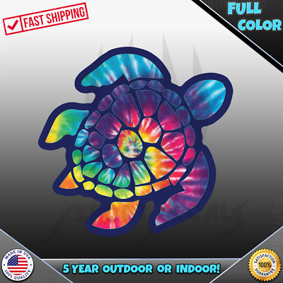 Sea Turtle Tie Dye Beach Vacation Inside Outside Car VINYL DECAL STICKER 069