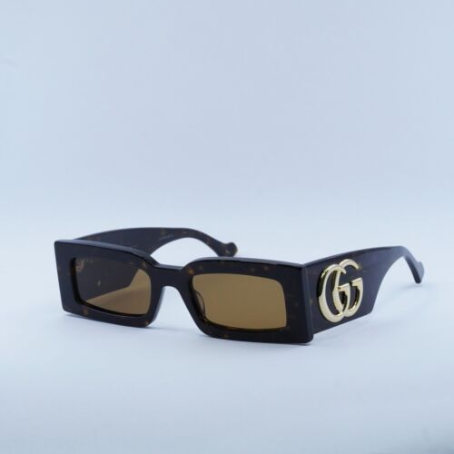 Pre-owned Gucci Gg1425s 002 Dark Havana/brown 53-21-145 Sunglasses Authentic